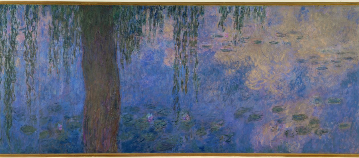 Staw lilii wodnych z wierzbami, Le Matin aus willows autorstwa Claude Monet