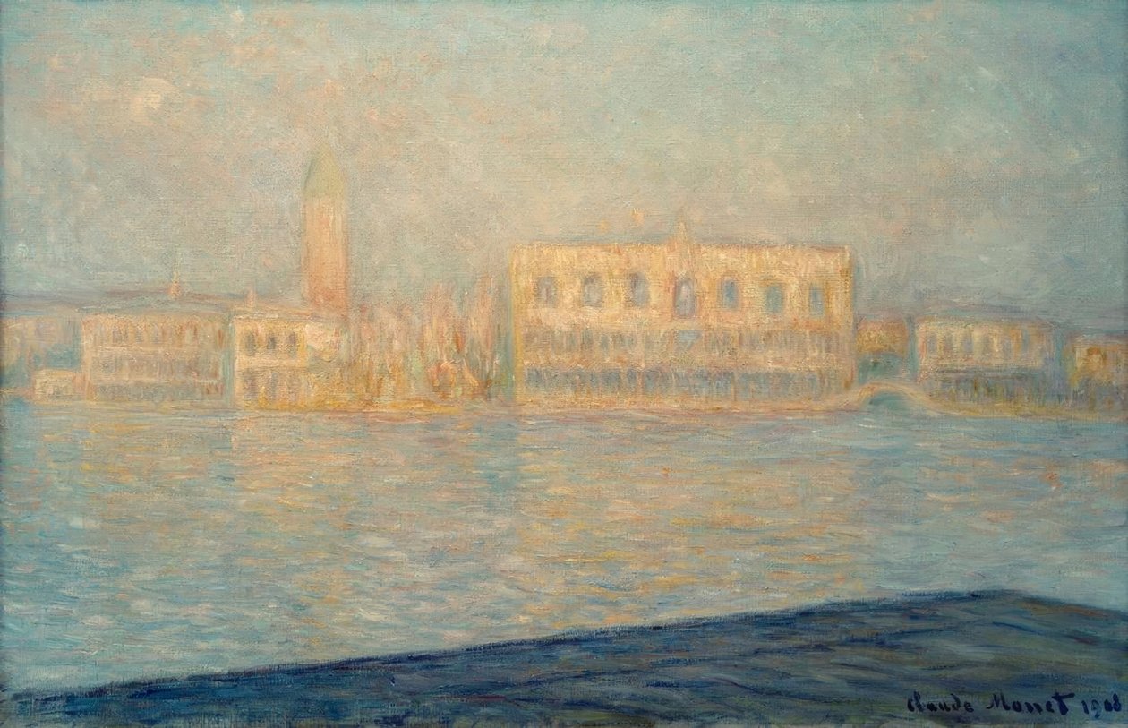 Pałac Książęcy widziany z Saint-Georges Majeur autorstwa Claude Monet