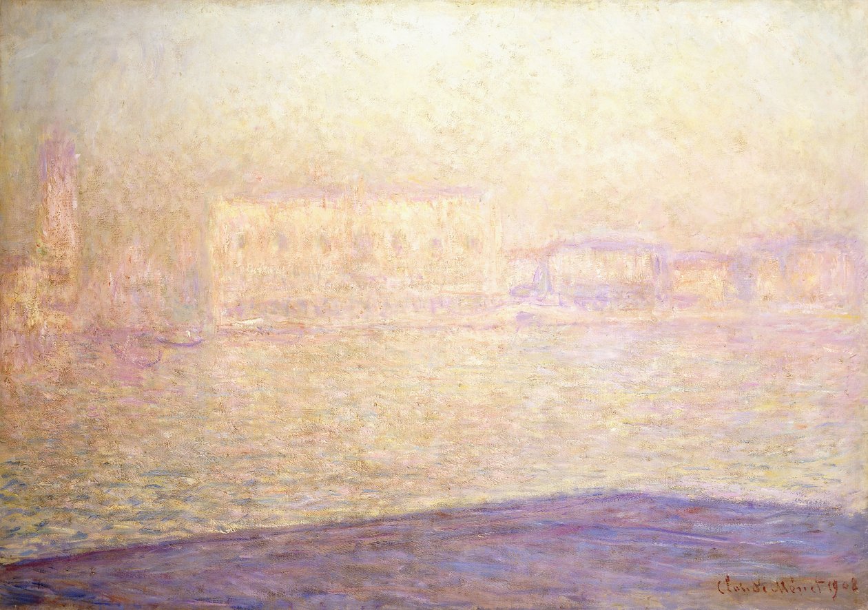Pałac Książęcy widziany z Saint-Georges Majeur, 1908 autorstwa Claude Monet