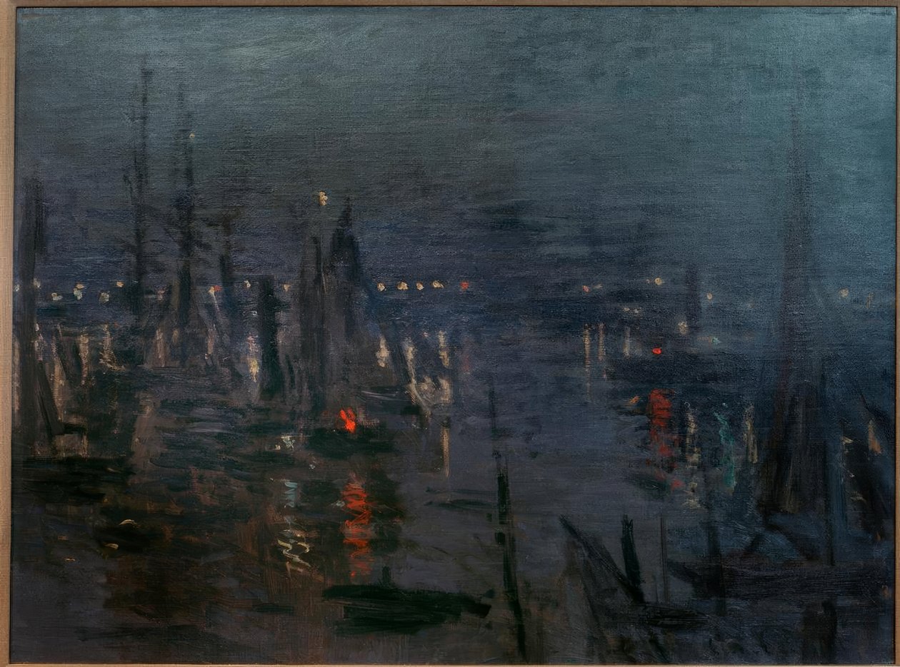 Port Le Havre, efekt nocy (Der Hafen von Le Havre bei autorstwa Claude Monet