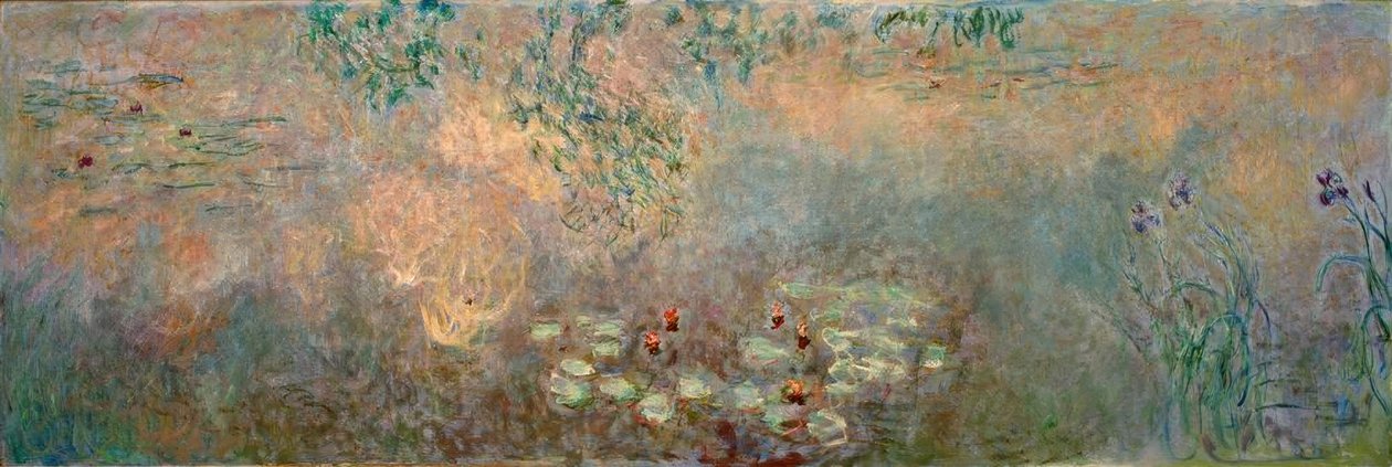Staw lilii wodnych z irysem autorstwa Claude Monet
