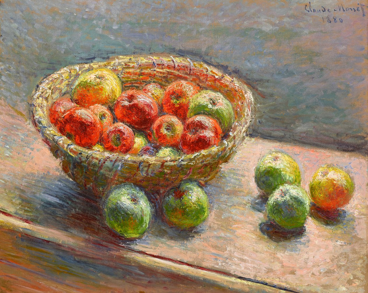 Kosz z jabłkami autorstwa Claude Monet