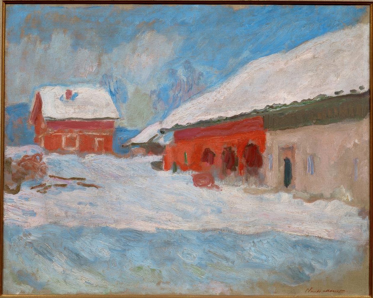 Czerwone domy w Björnegaard (Norwegia) autorstwa Claude Monet