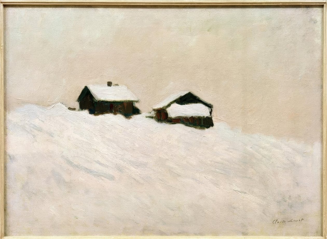 Domy w śniegu, Norwegia autorstwa Claude Monet