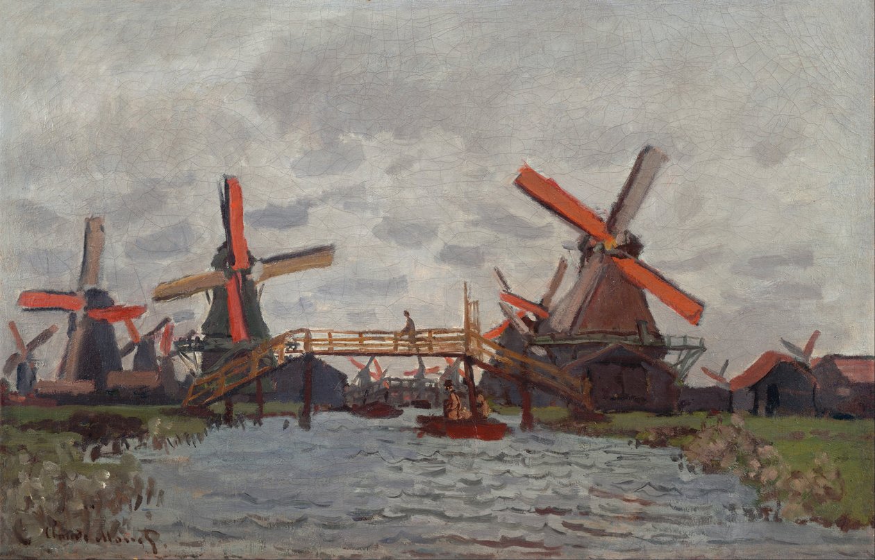 Młyny w Westzijderveld niedaleko Zaandam autorstwa Claude Monet