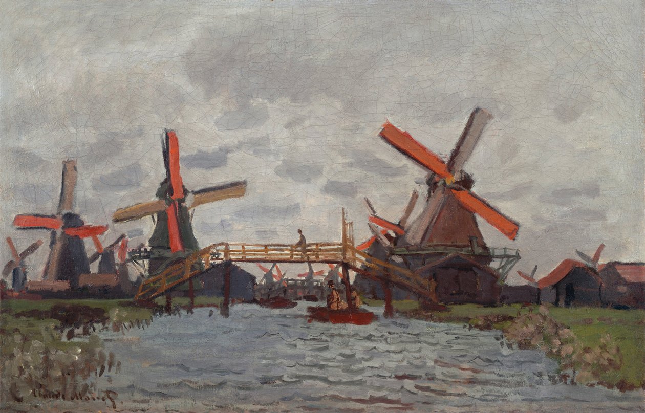 Młyny w Westzijderveld niedaleko Zaandam, 1871 autorstwa Claude Monet