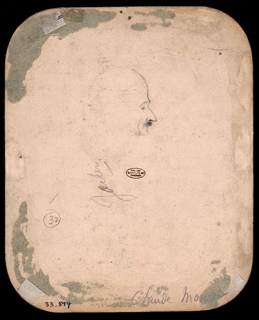 Monet - Szkic głowy mężczyzny z profilu (verso), 1855-56, 1933.894 autorstwa Claude Monet