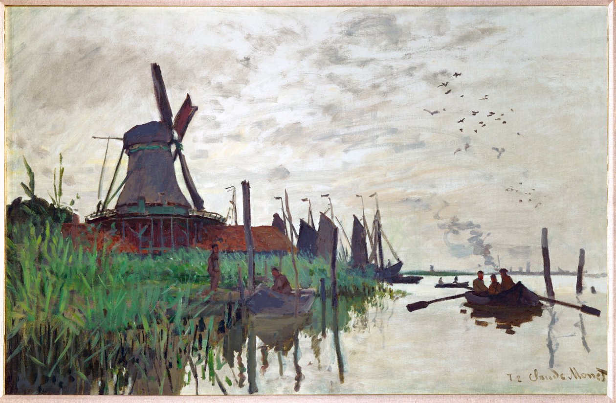 Moulin a Zaandam (olej na płótnie) autorstwa Claude Monet