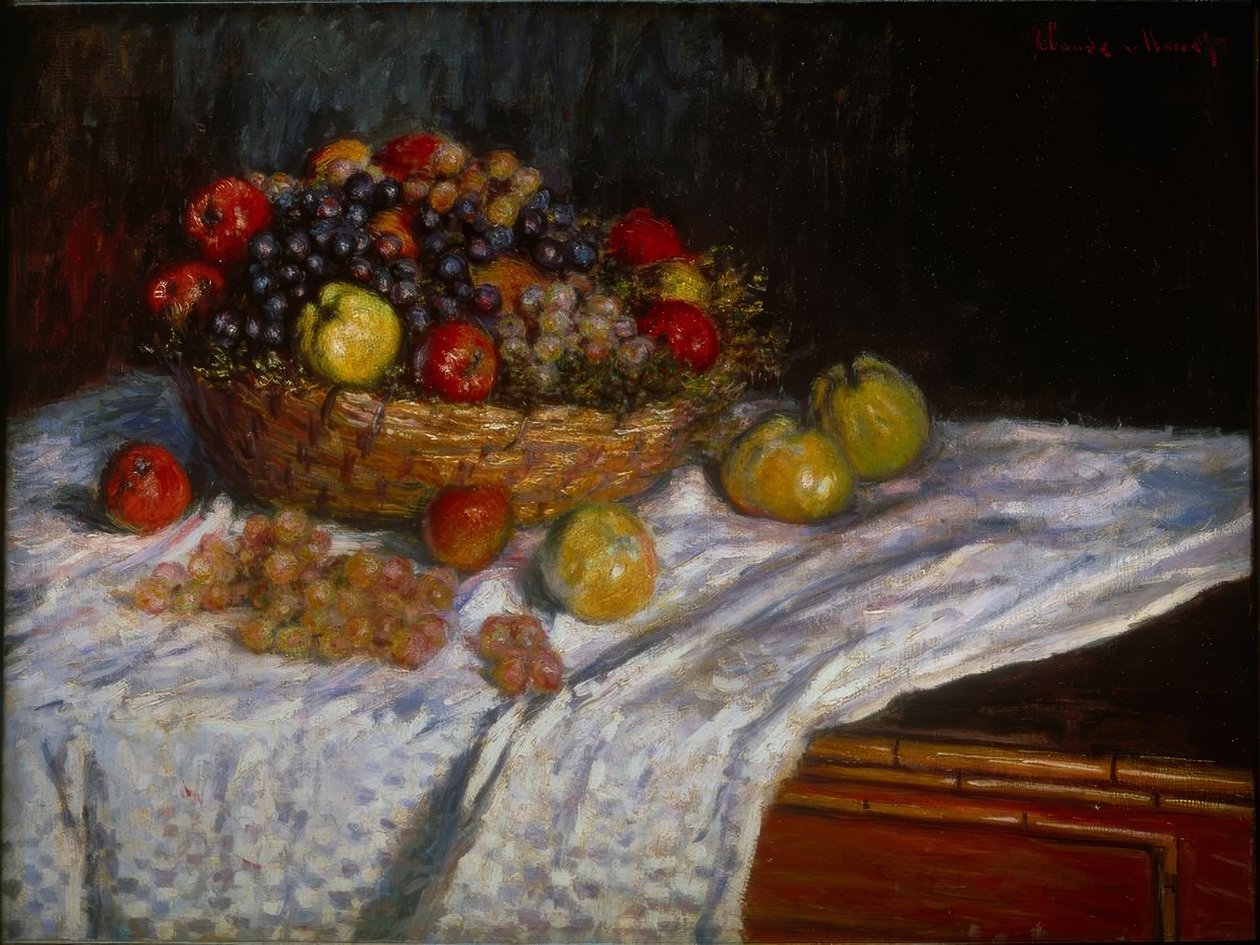 Martwa natura: winogrona i jabłka autorstwa Claude Monet