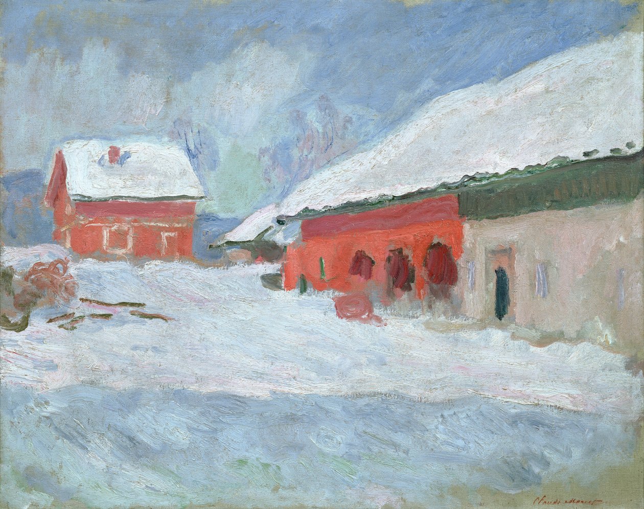 Norwegia, Czerwone domy w Bjornegaard, 1895 autorstwa Claude Monet