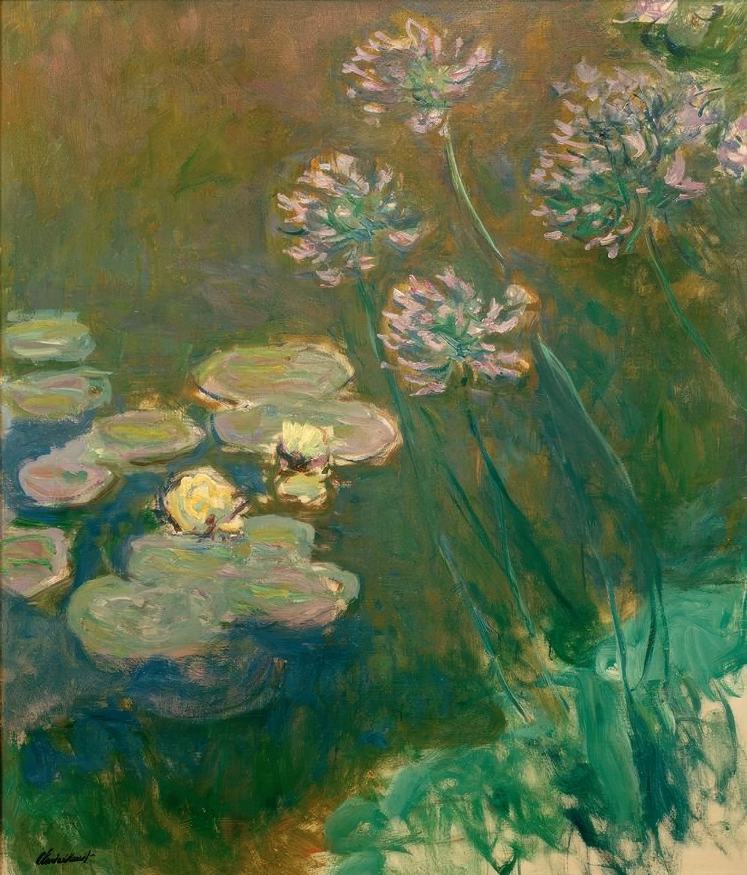 Nymphéas et Agapanthes (lilie wodne i agapanty) autorstwa Claude Monet