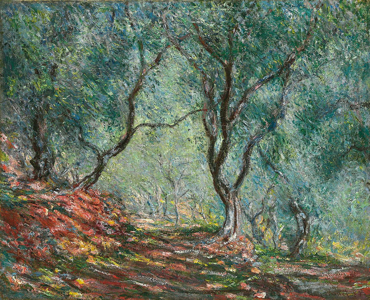 Drzewa oliwne w ogrodzie Moreno; Gaj oliwny w ogrodzie Moreno, 1884 autorstwa Claude Monet