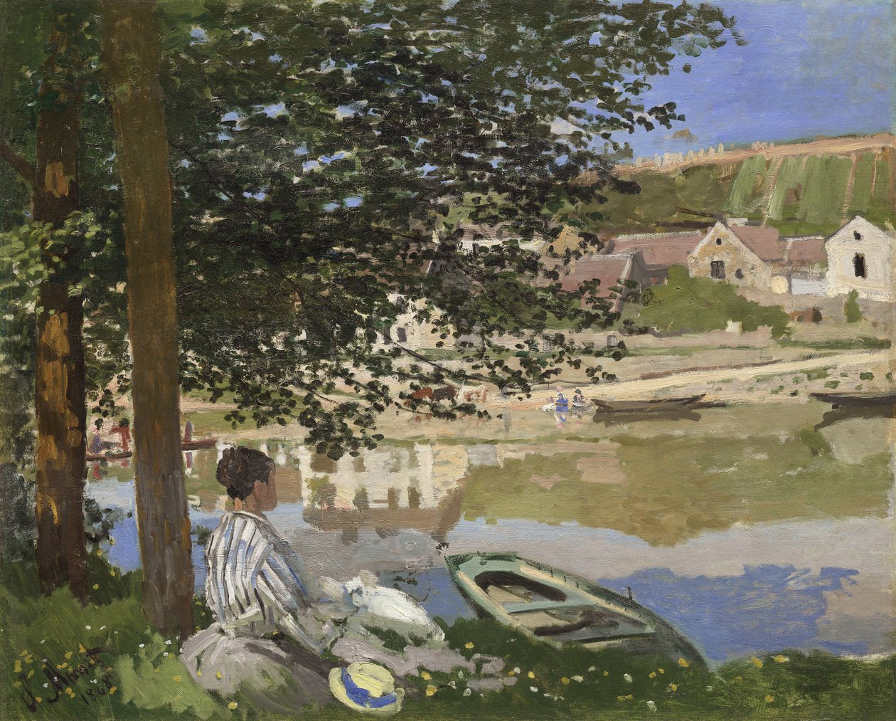 Na brzegu Sekwany, Bennecourt, 1868 autorstwa Claude Monet