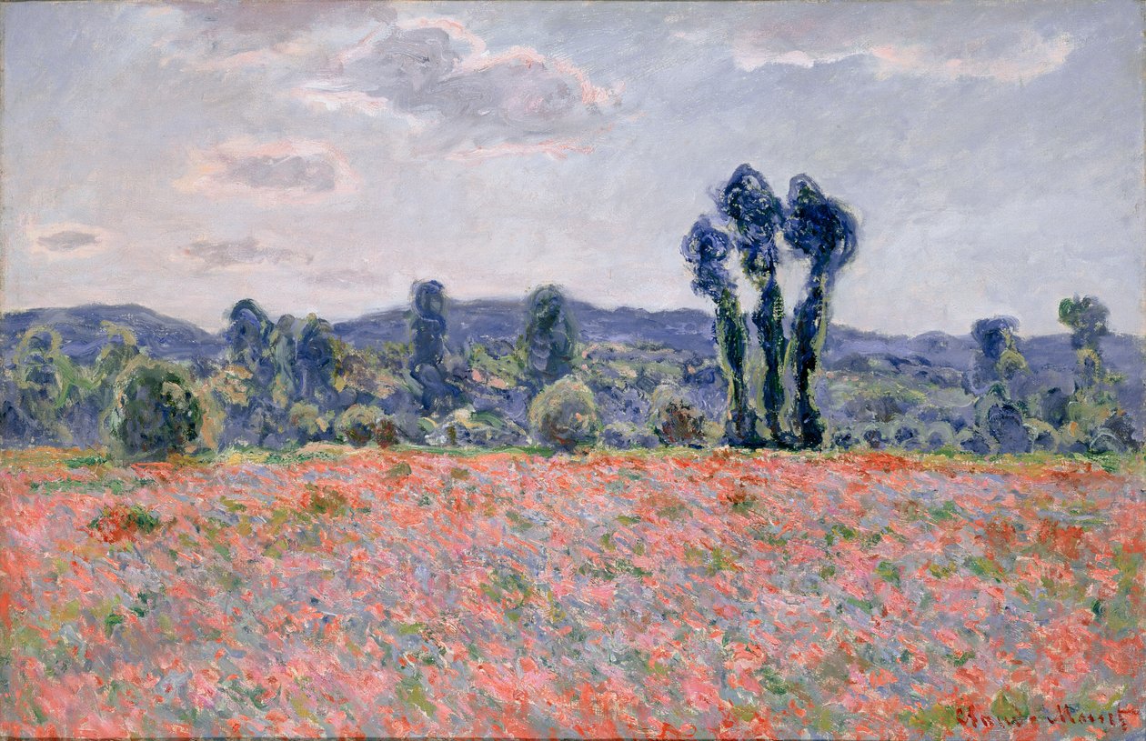 Pole makowe, ok. 1890 (olej na płótnie) autorstwa Claude Monet