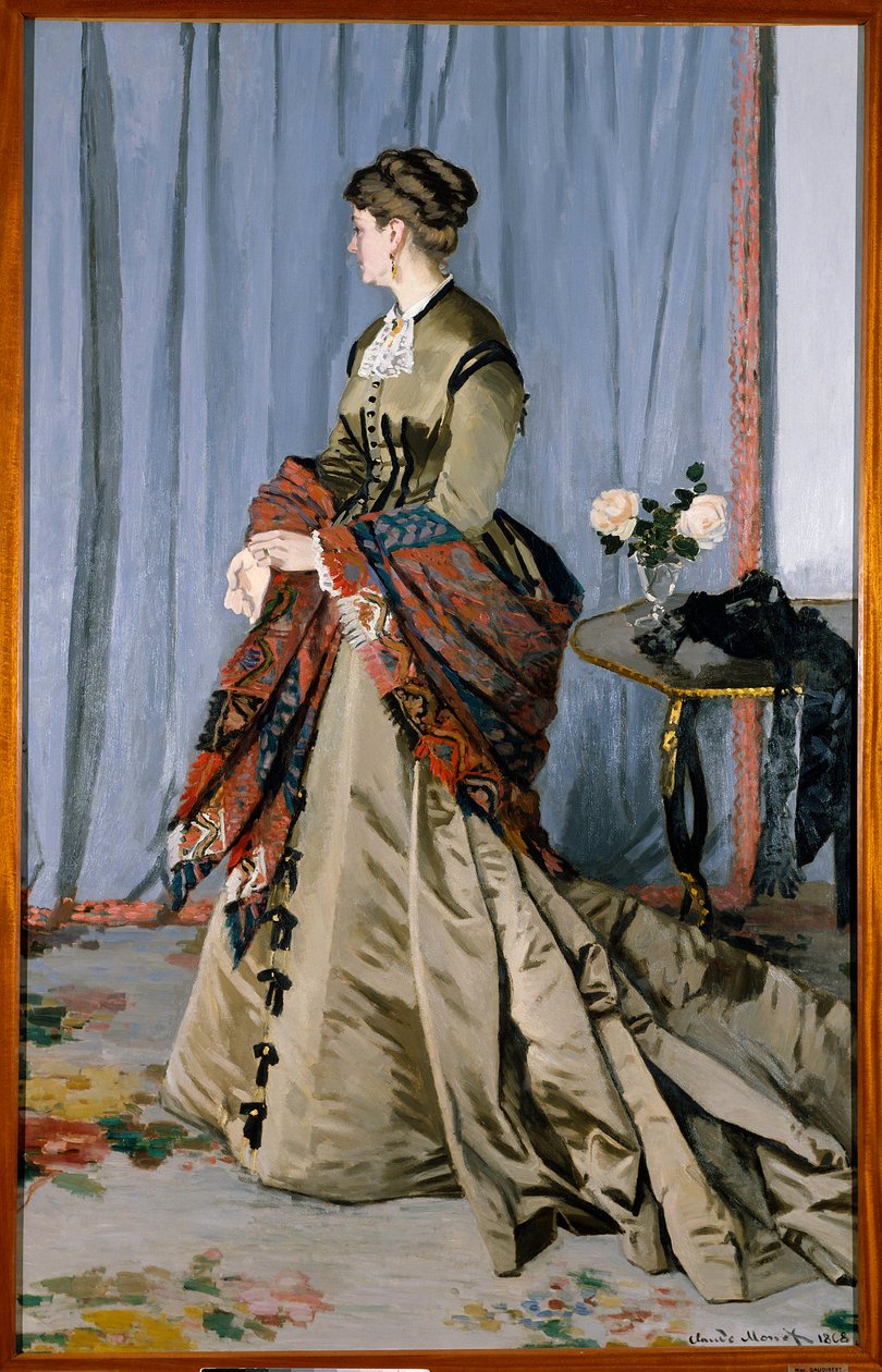 Portret u stóp Madame Louis Joachim Gaudibert (1846-1877) z 1868 r. (2,17 x 1,38 cm). Olej na płótnie Claude