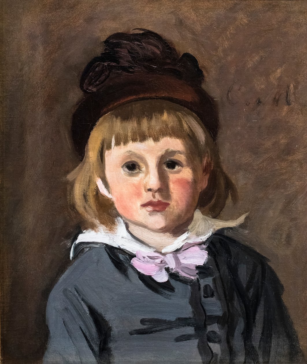 Portret Jeana Moneta w czapce z pomponem autorstwa Claude Monet