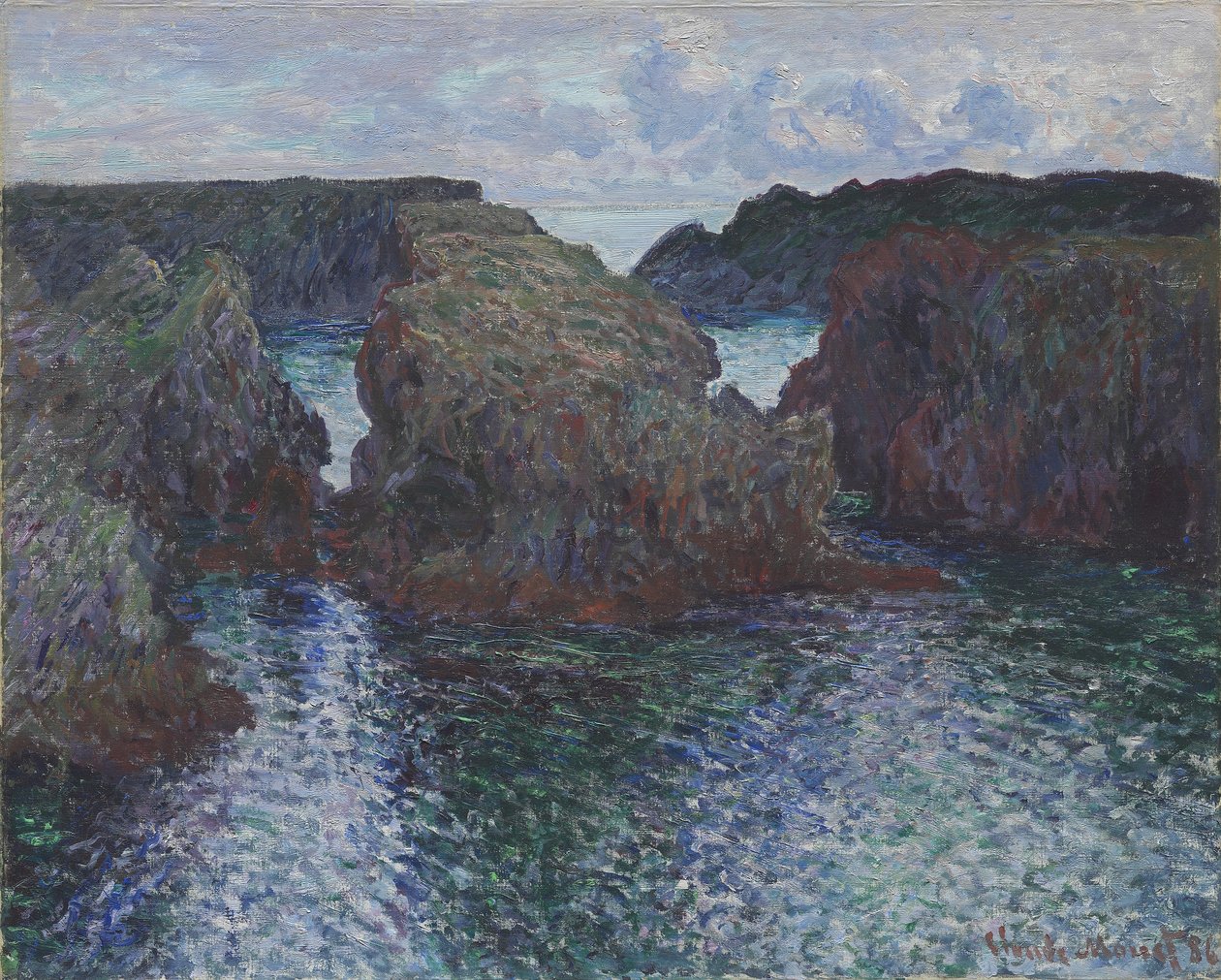 Skały w Port-Goulphar, Belle-Île, 1886 autorstwa Claude Monet