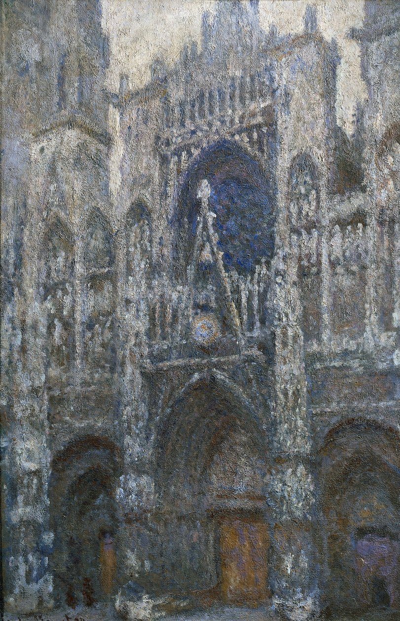 Katedra w Rouen, portal; szara pogoda autorstwa Claude Monet