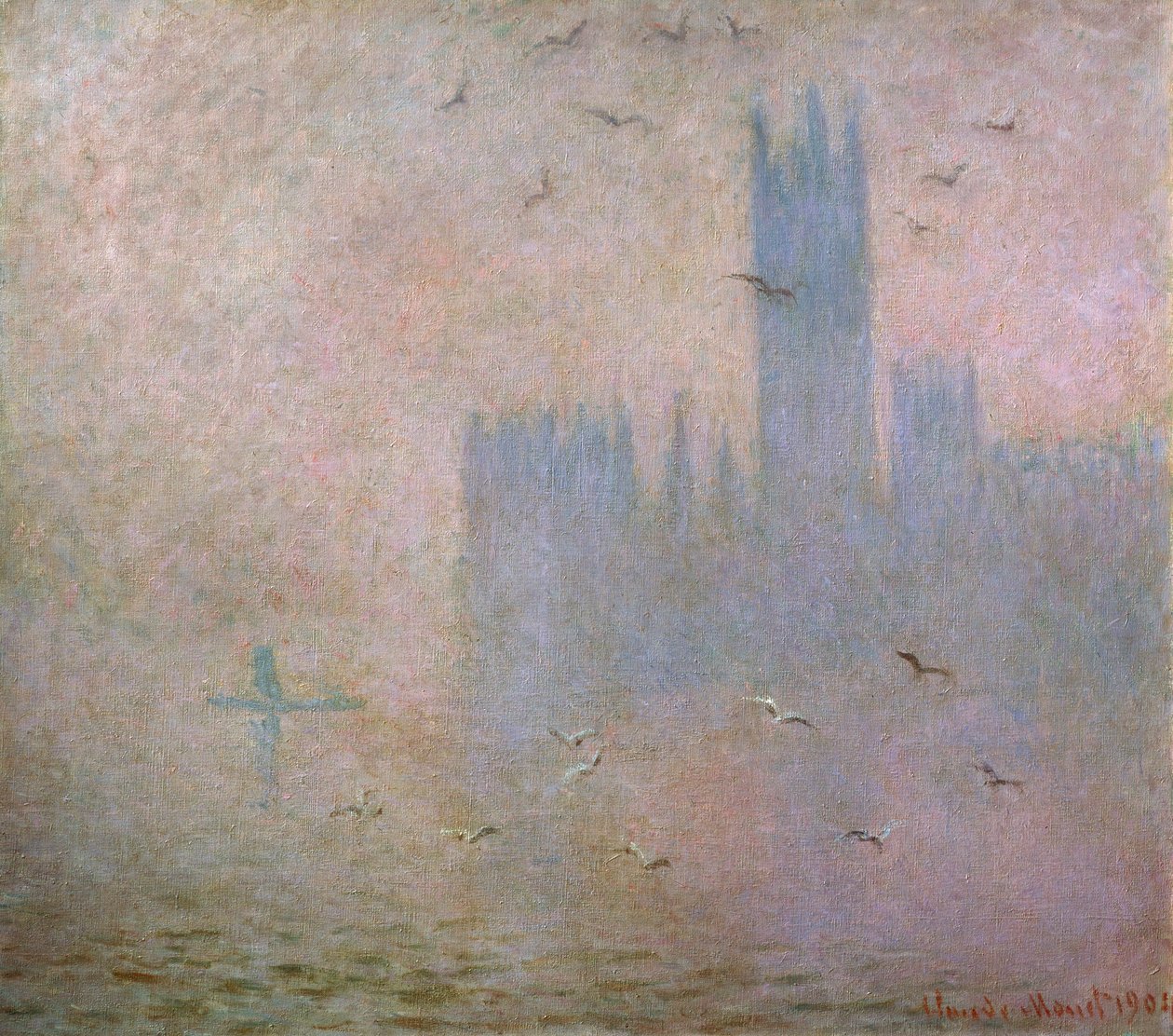 Mewy. Tamiza w Londynie. Izby Parlamentu, 1903-1904 autorstwa Claude Monet