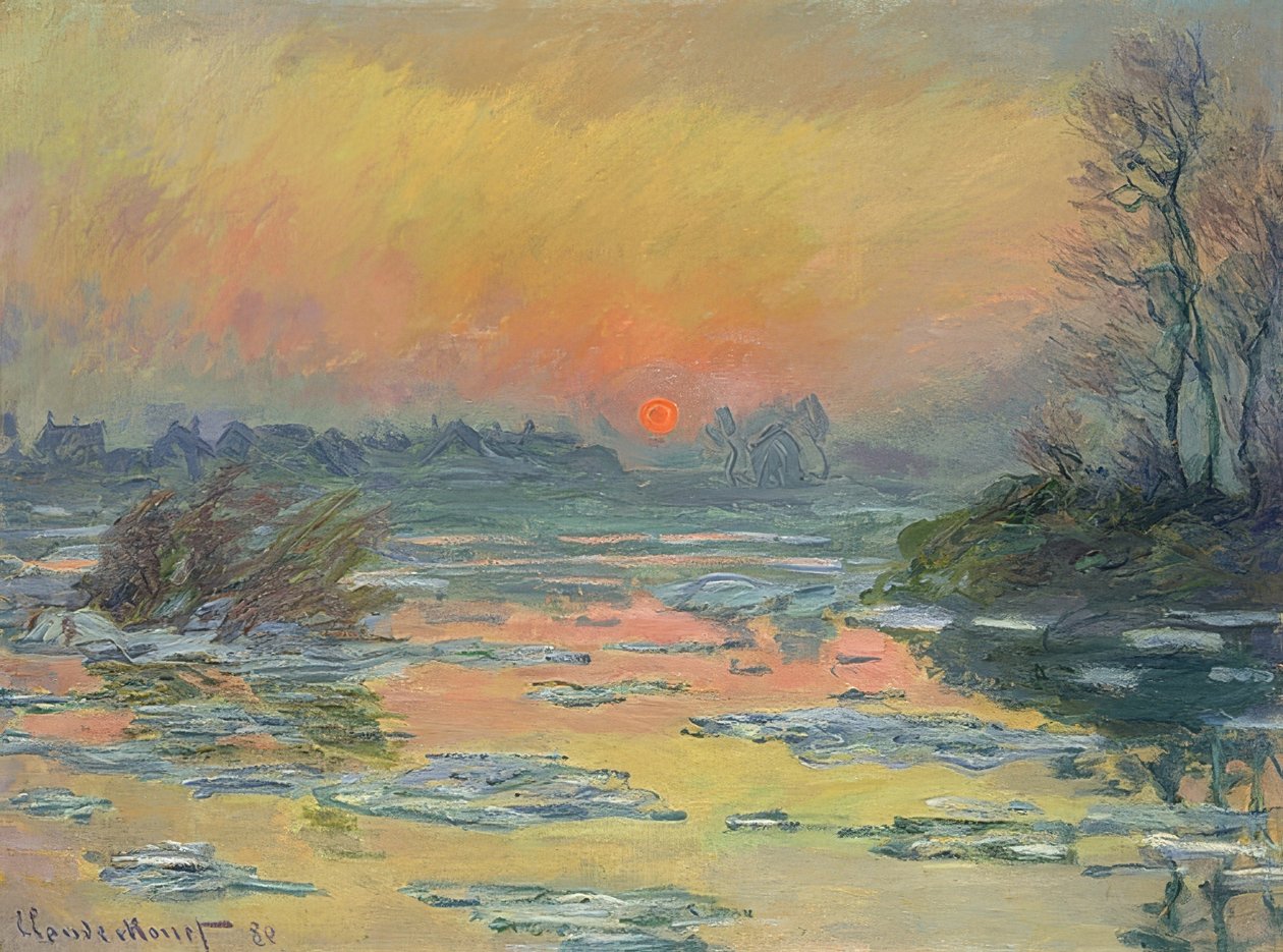 Zachód słońca nad Sekwaną (Coucher de Soleil sur la Seine). 1880 autorstwa Claude Monet