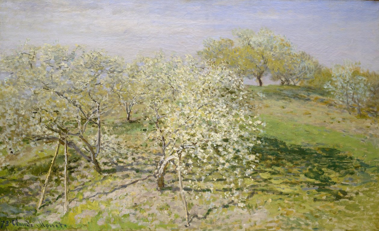 Wiosna (Drzewa owocowe w rozkwicie), 1873 autorstwa Claude Monet