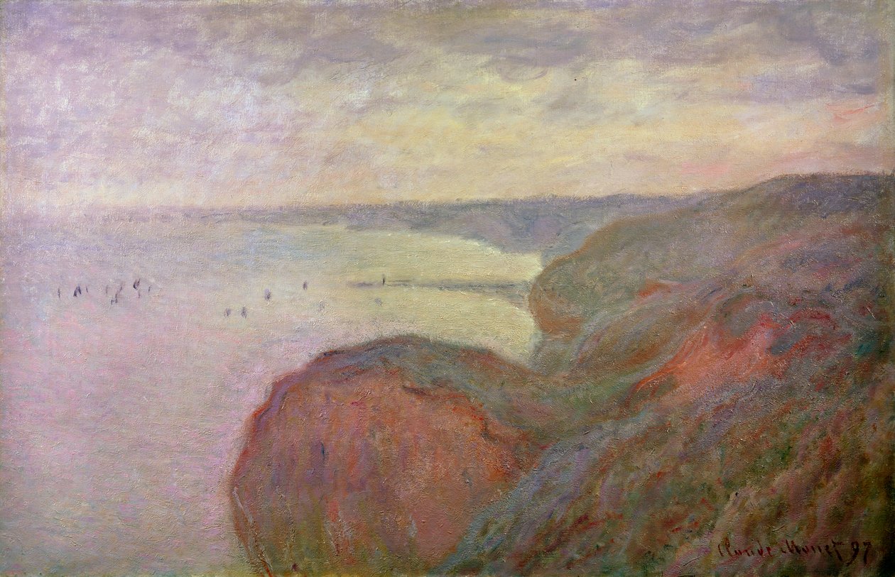 Strome klify w pobliżu Dieppe, 1897. autorstwa Claude Monet