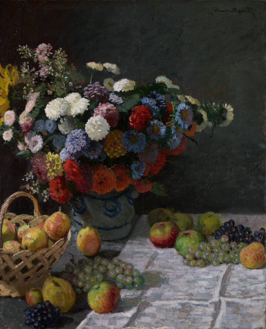 Martwa natura z kwiatami i owocami autorstwa Claude Monet