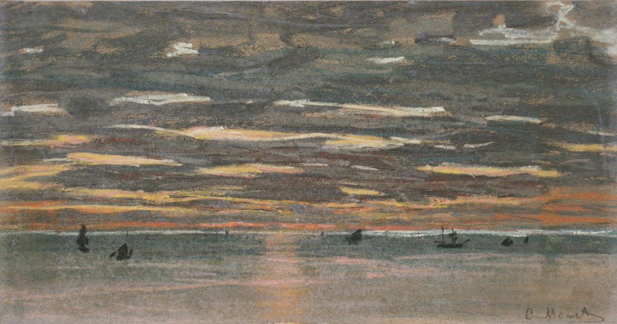 Zachód słońca nad morzem, 1865-1870 autorstwa Claude Monet