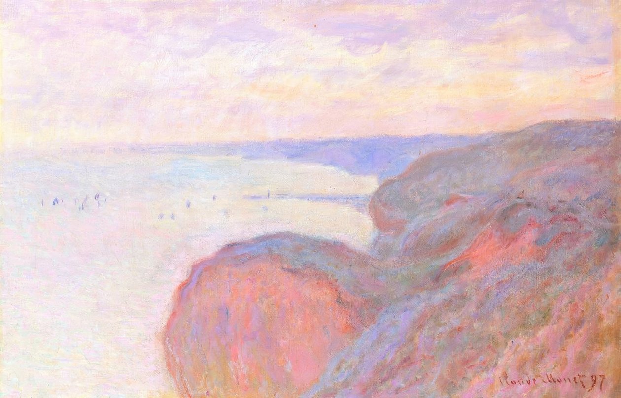 Falaise w pobliżu Dieppe, zachmurzone niebo autorstwa Claude Monet