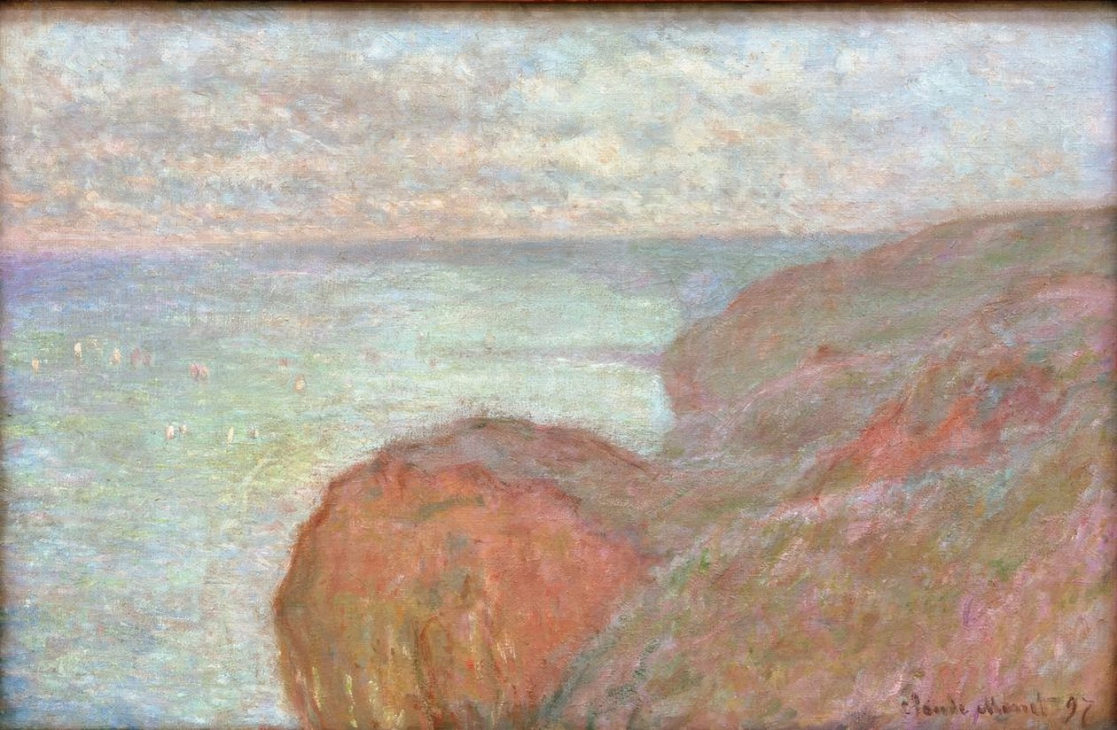 Falaise w pobliżu Dieppe, zachmurzone niebo autorstwa Claude Monet