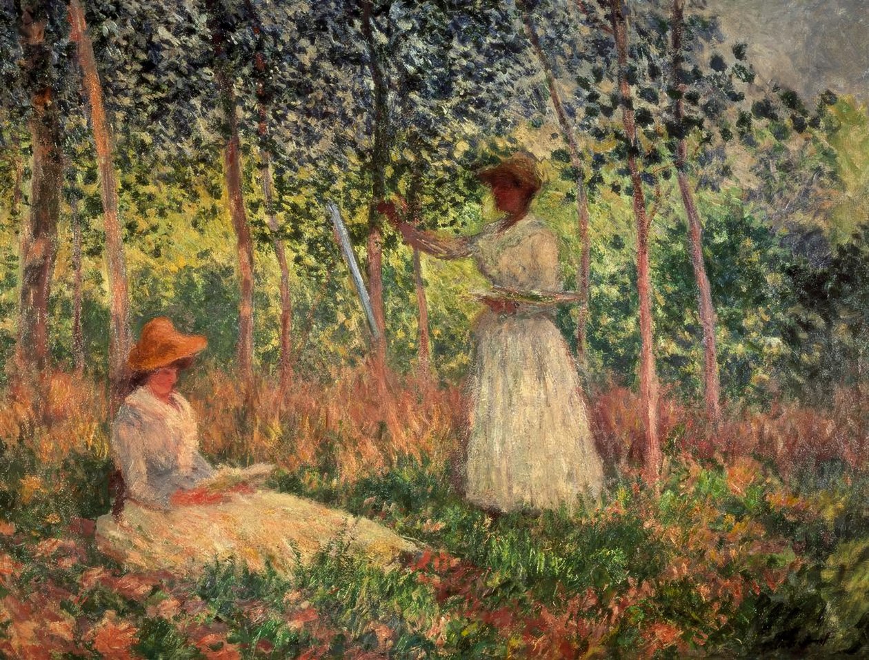 Suzanne czyta, a Blanche maluje autorstwa Claude Monet