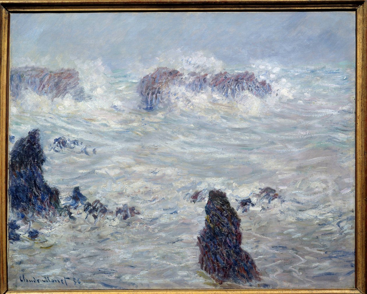 Burza, wybrzeża Belle-Ile (Belle Ile en mer lub Belle-Ile-en-Mer, Bretania). Obraz Claude