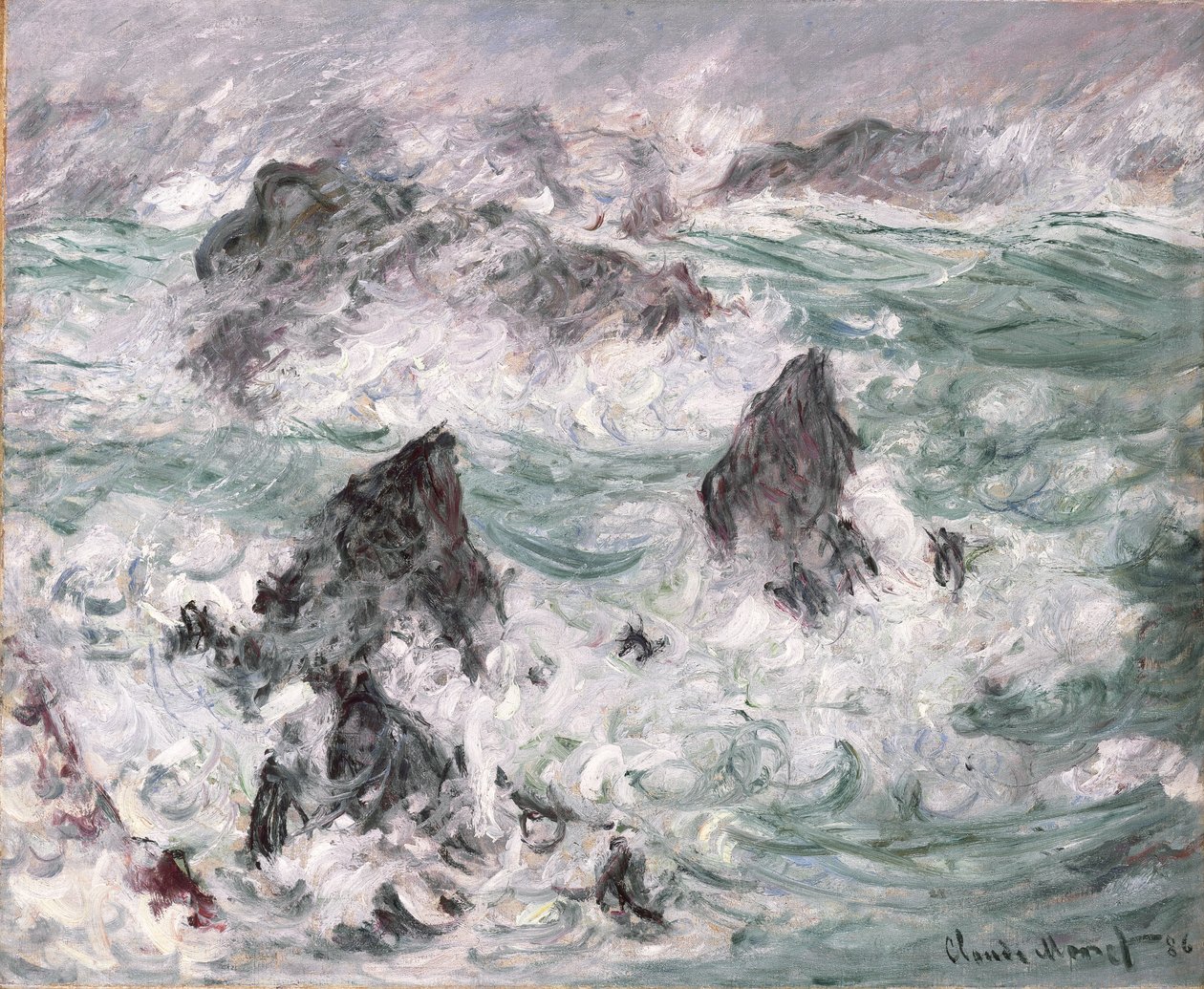 Burza w Belle-Ile autorstwa Claude Monet