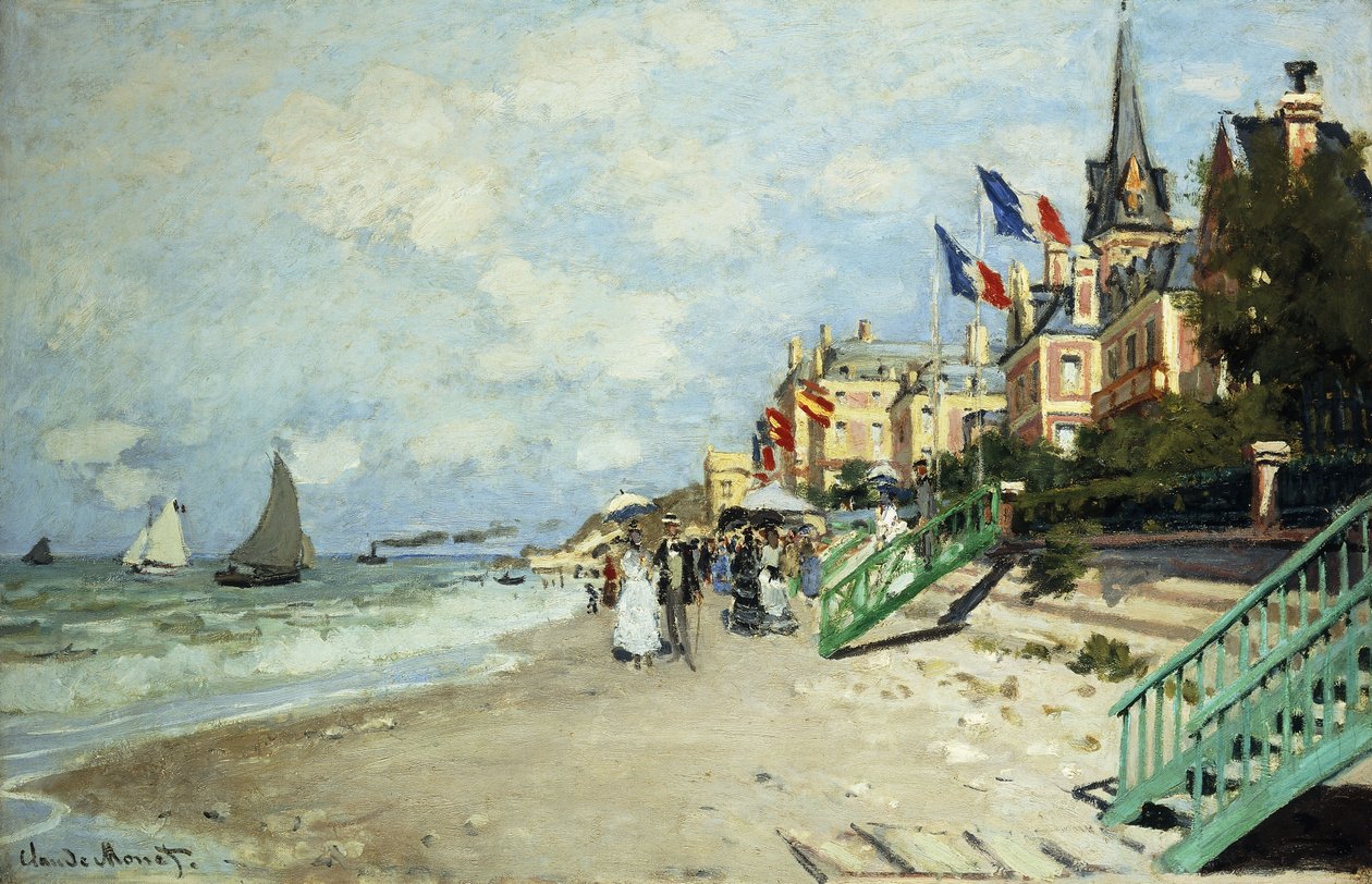 Plaża w Trouville; Plaża w Trouville, 1870 autorstwa Claude Monet