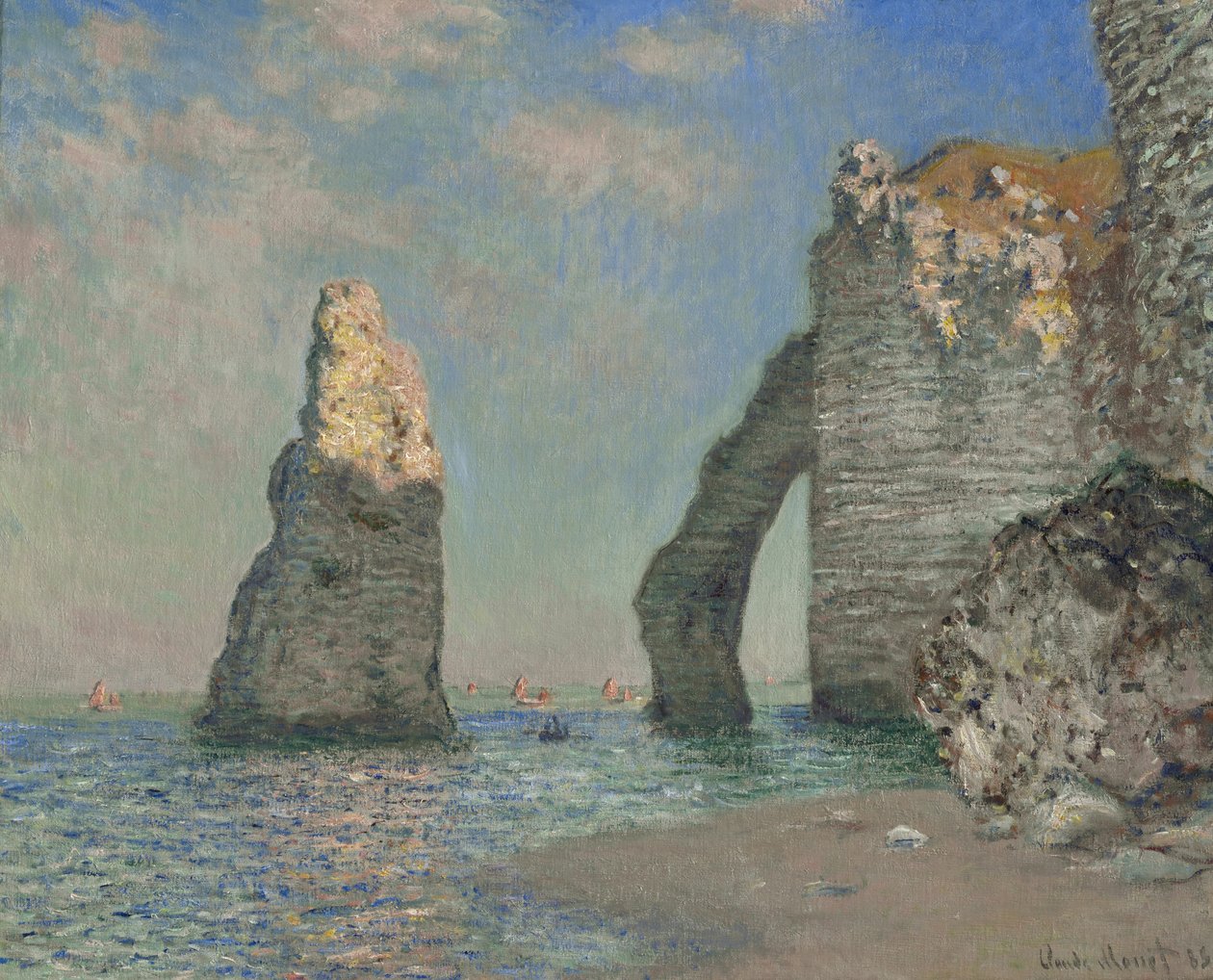 Klify w Etretat, 1885 autorstwa Claude Monet