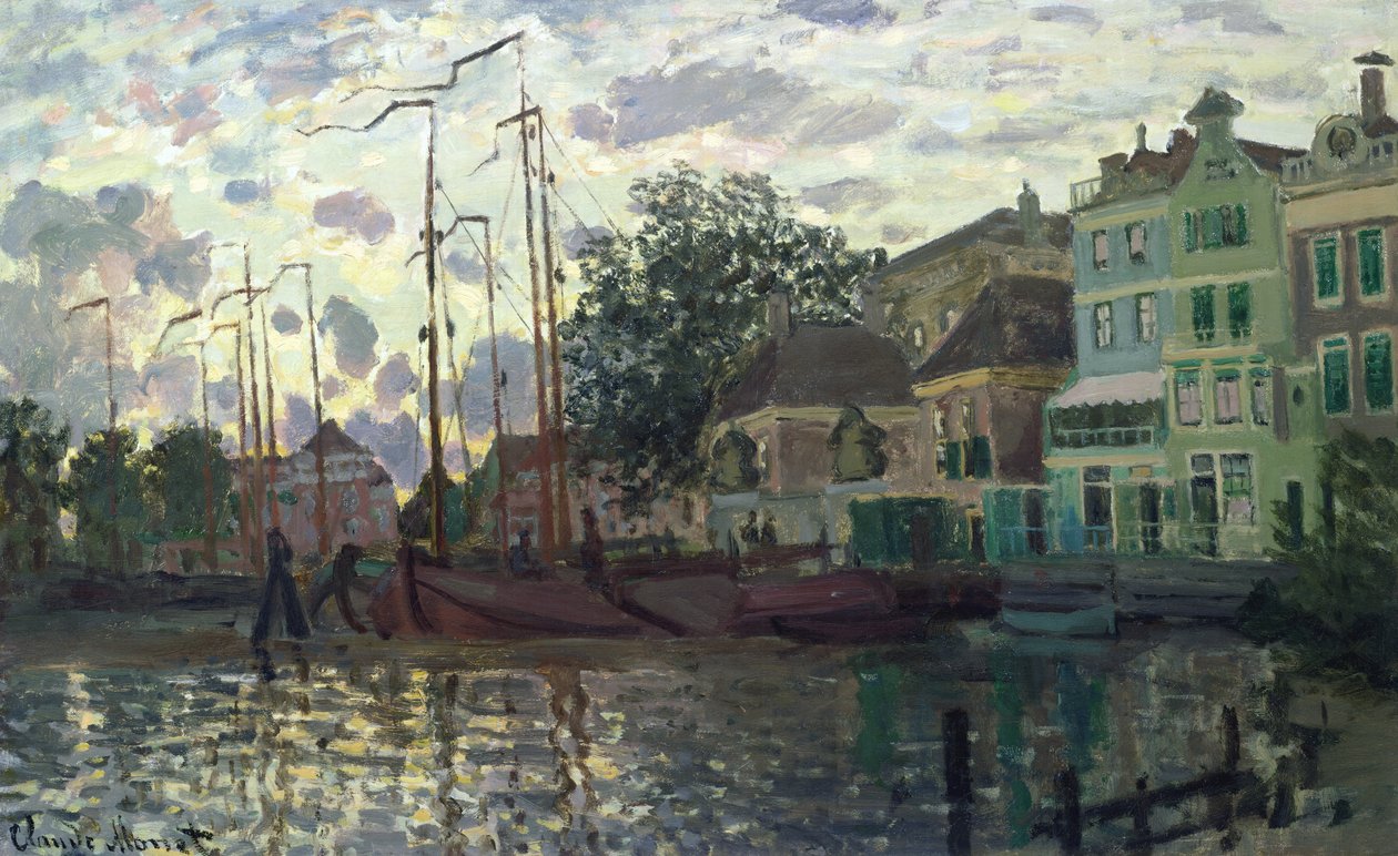 Tama w Zaandam, wieczór autorstwa Claude Monet