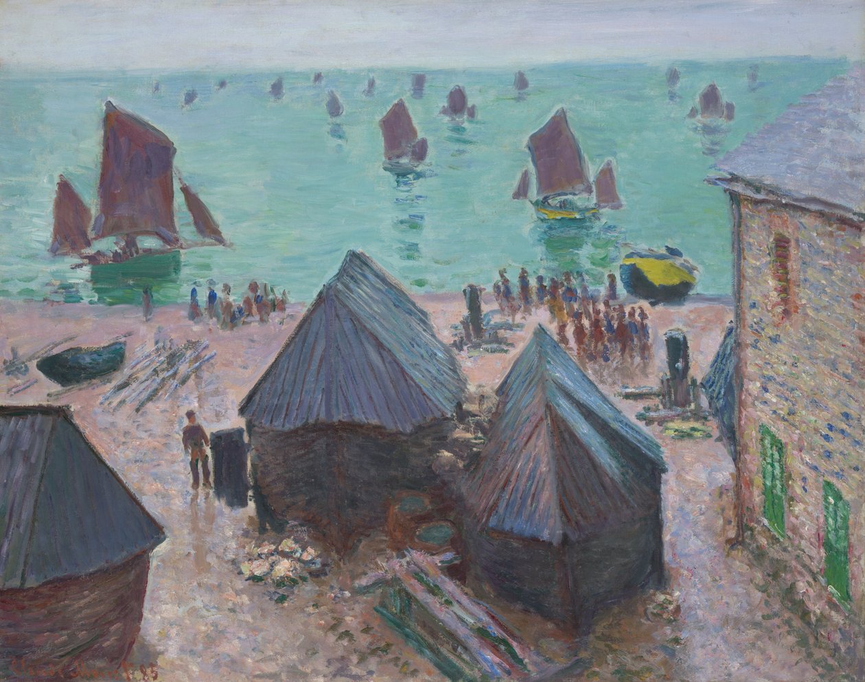Wypłynięcie łodzi, Étretat autorstwa Claude Monet