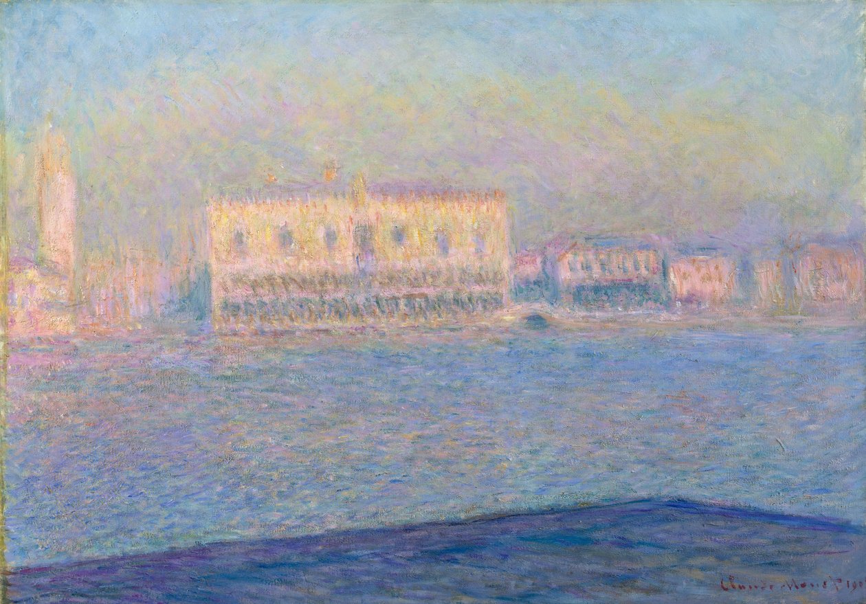 Pałac Dożów widziany z San Giorgio Maggiore, 1908 autorstwa Claude Monet