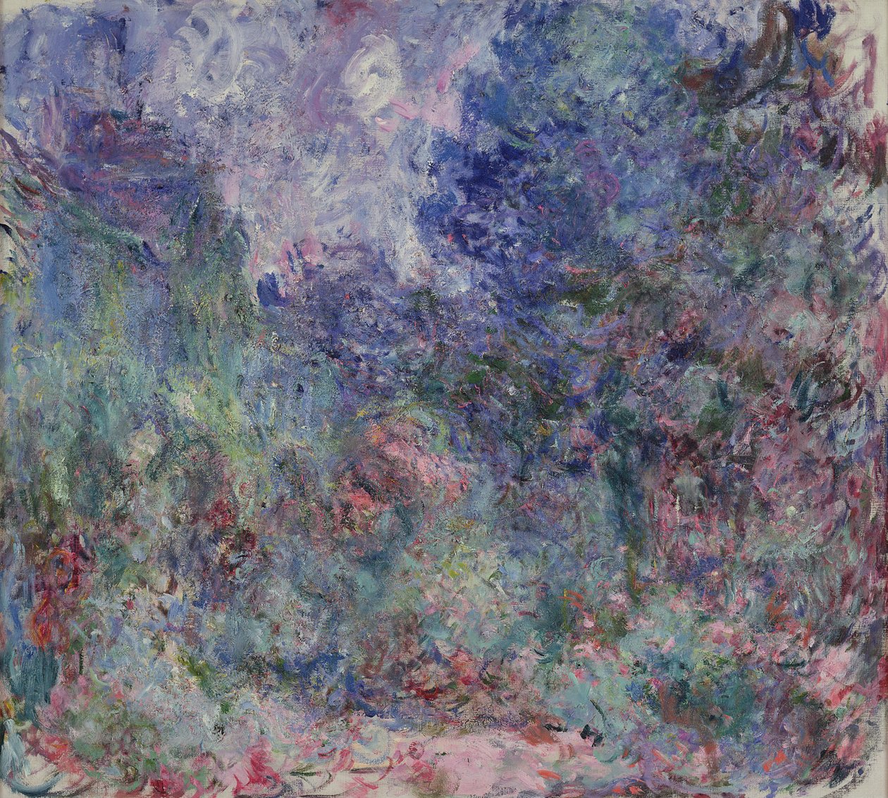 Dom w Giverny widziany z Ogrodu Różanego, 1922-24 autorstwa Claude Monet