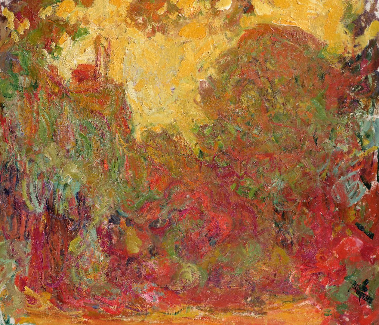 Dom widziany z Ogrodu Różanego, 1922-24 autorstwa Claude Monet