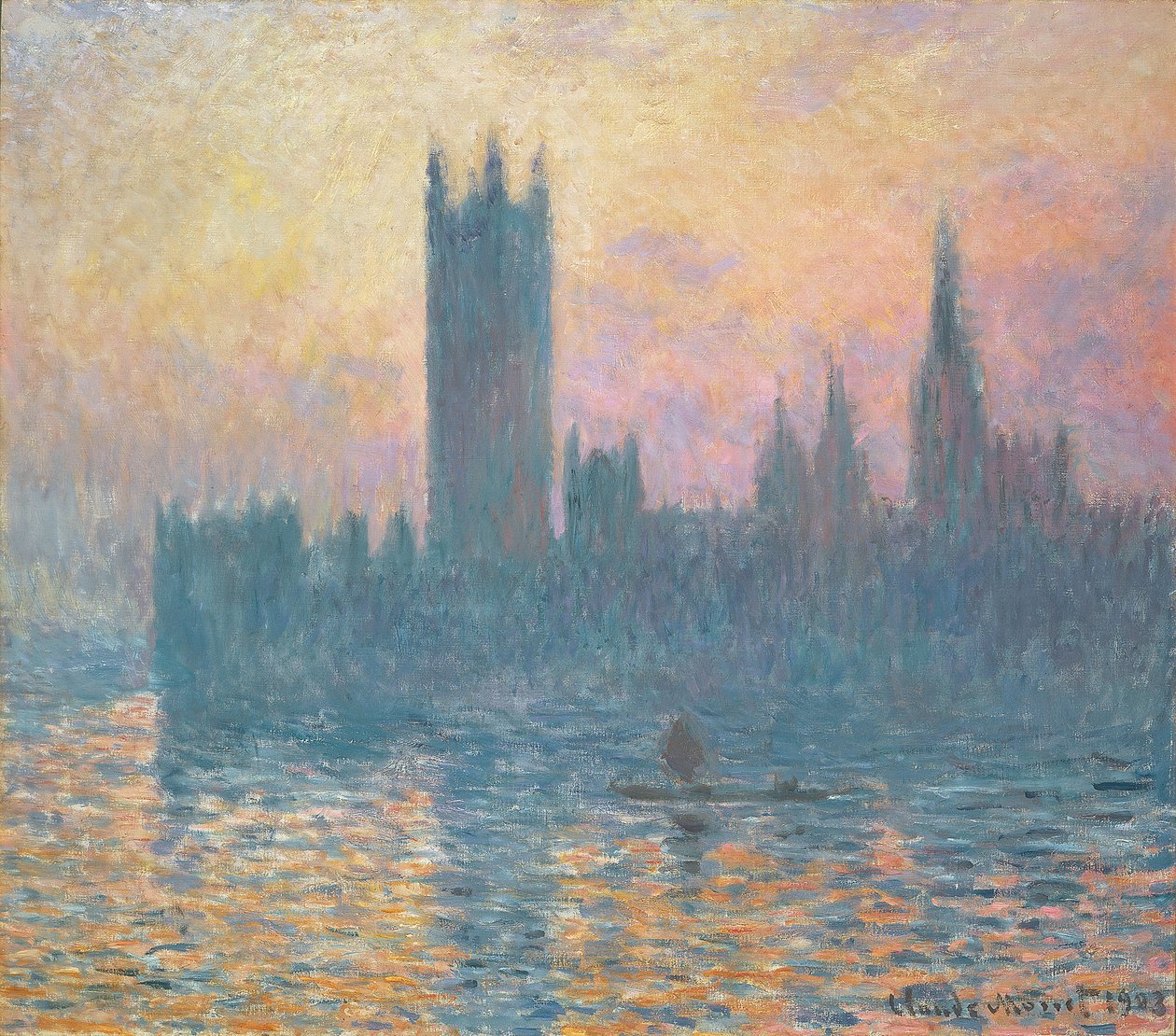 Houses of Parliament, zachód słońca, 1903 autorstwa Claude Monet