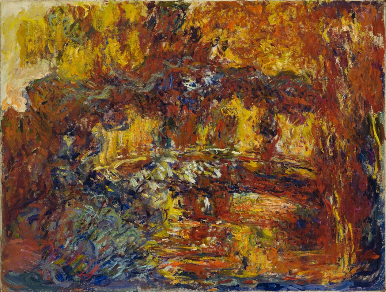 Japońska kładka, ok. 1920 (olej na płótnie) autorstwa Claude Monet
