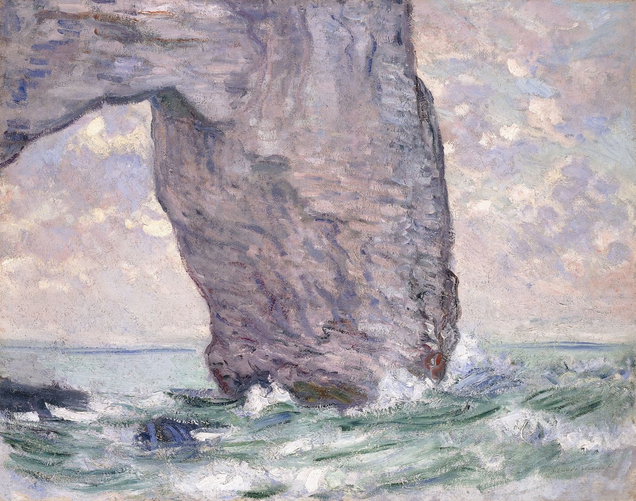 Manneporte widziane z dołu, 1883 autorstwa Claude Monet