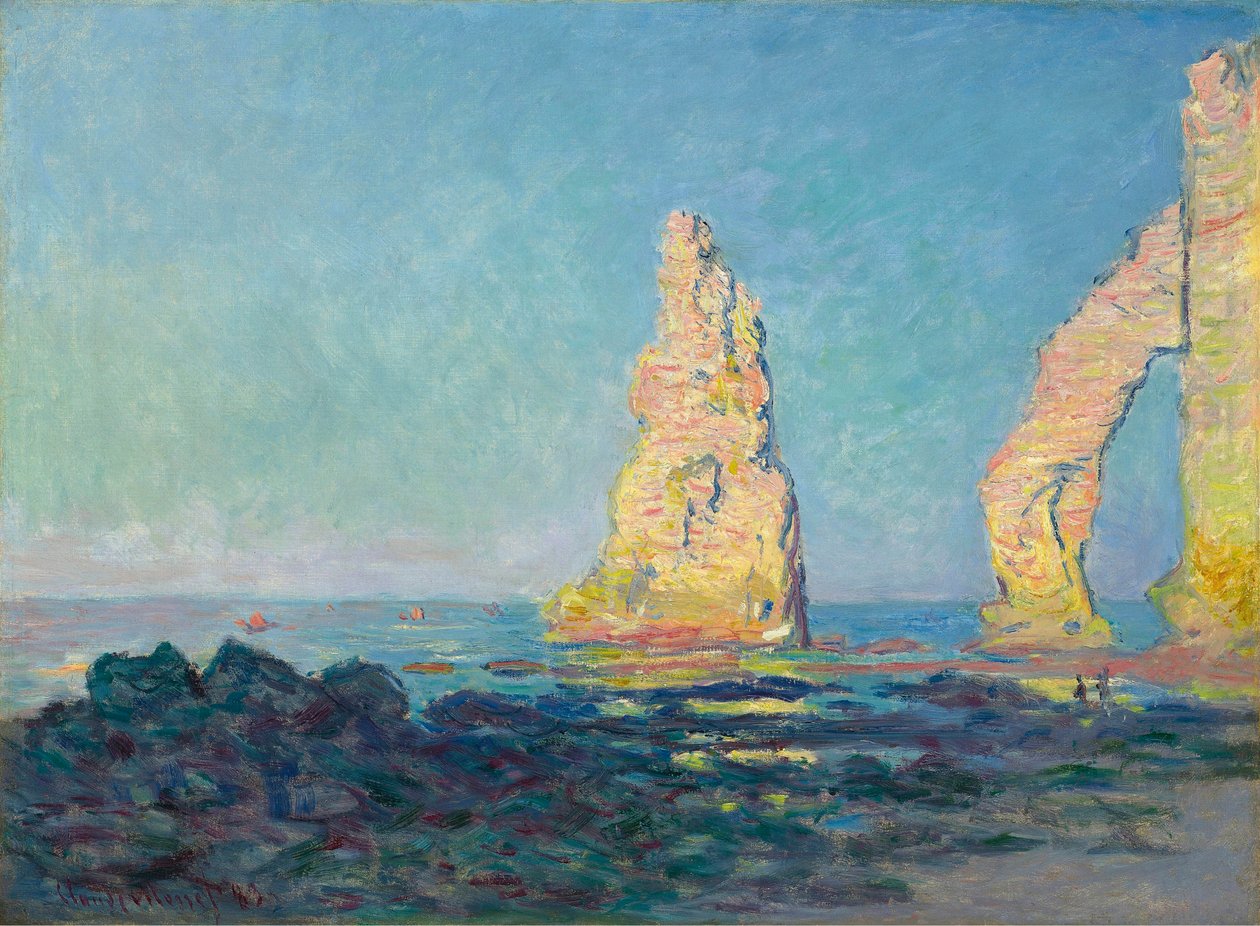 The Needle Rock w Étretat, odpływ, 1883. autorstwa Claude Monet