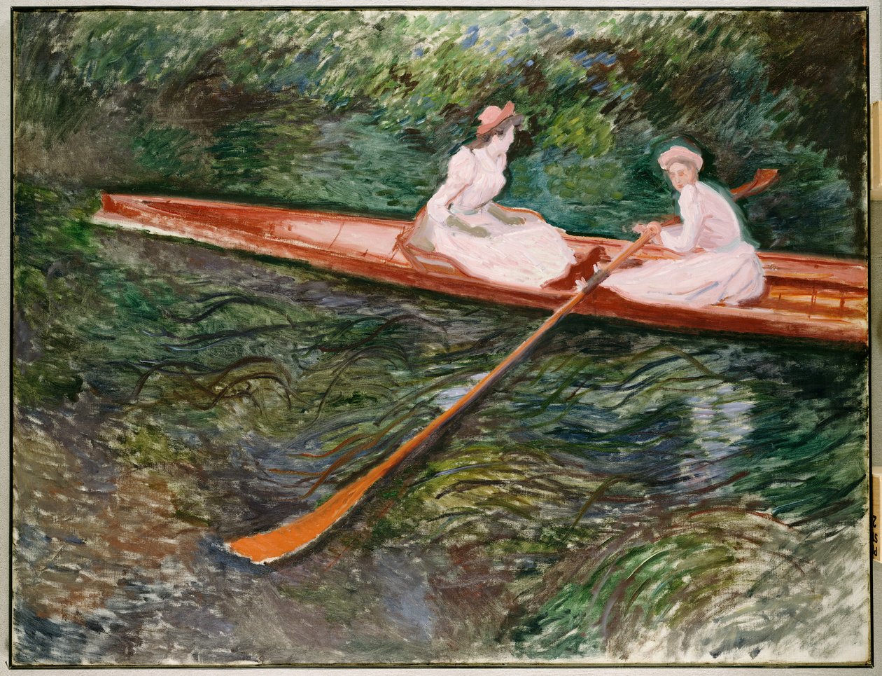 Różowa łódź wiosłowa autorstwa Claude Monet