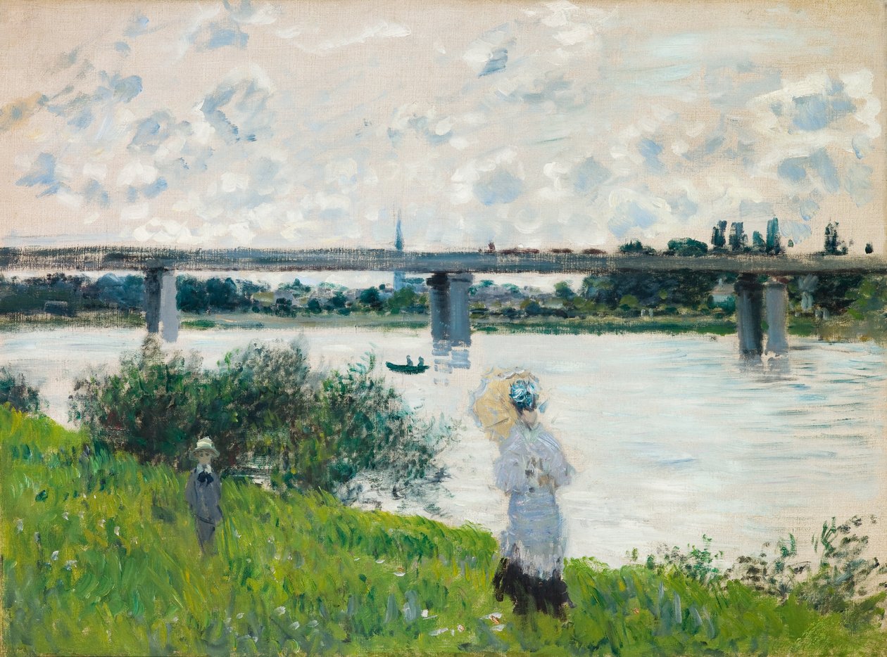Promenada z mostem kolejowym, Argenteuil autorstwa Claude Monet