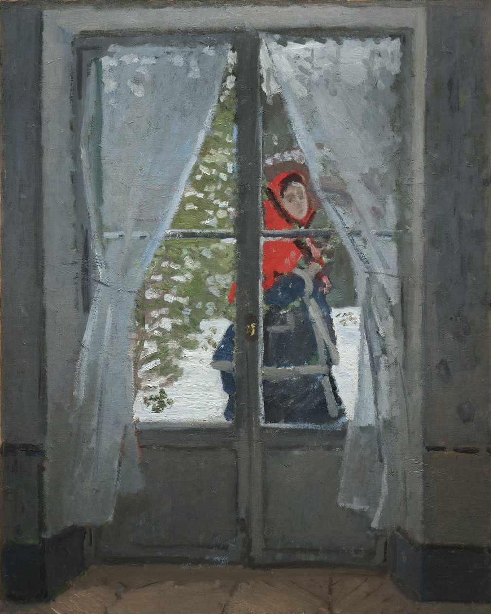 Czerwona chustka, ok. 1868-73 (olej na tkaninie) autorstwa Claude Monet