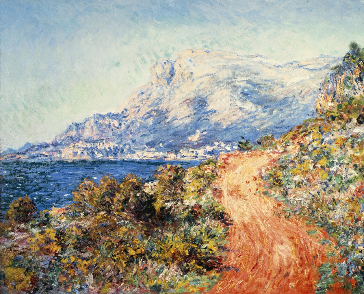 Czerwona Droga w pobliżu Menton, 1884 autorstwa Claude Monet