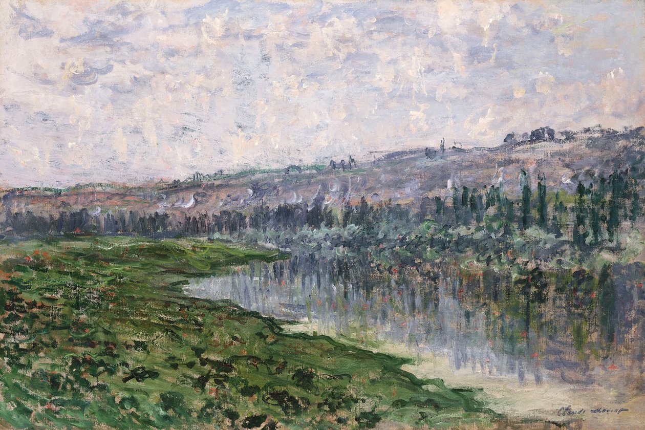Sekwana i wzgórza Chantemsle; Sekwana i wzgórza Chantemsle, 1880 autorstwa Claude Monet