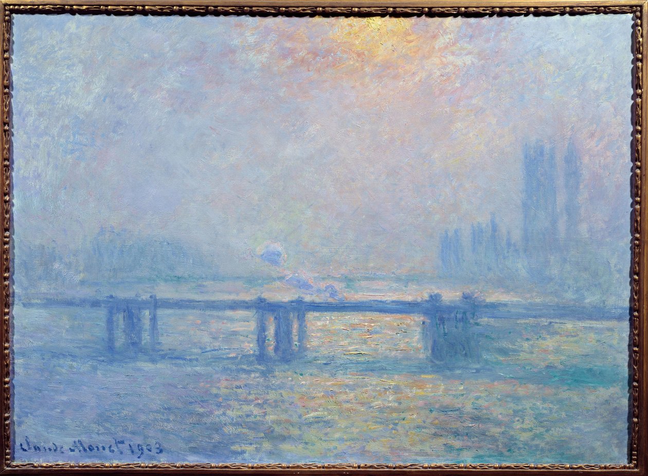 Tamiza w Charing Cross, Londyn autorstwa Claude Monet